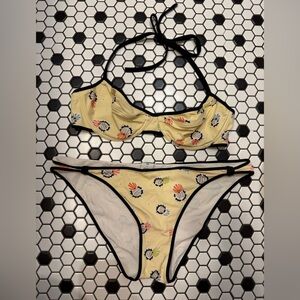 LHD x Eres Yellow Print Bikini w/Black trim